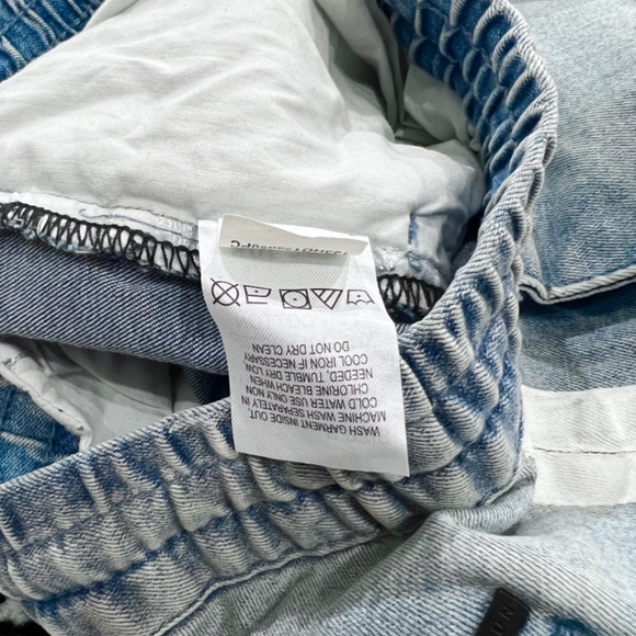 Pacsun Painted Side Striped Skinny Zip Ankle Drawstring Denim Pants - Picture 8 of 9